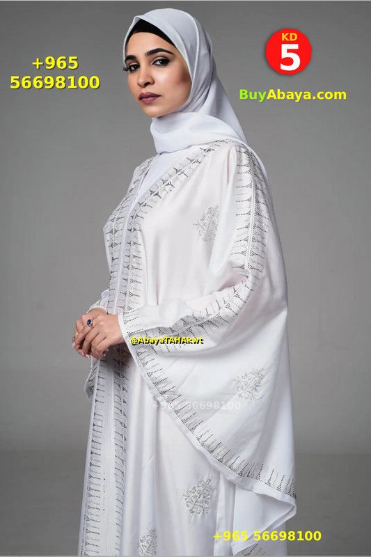 Abaya Butterfly - white color - 61018
